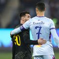Lionel Messi și Cristiano Ronaldo, la ultima întâlnire, în Riyadh All-Star XI - PSG, pe stadionul King Fahd, pe 19 ianuarie 2023, la Riyadh / Foto: Imago