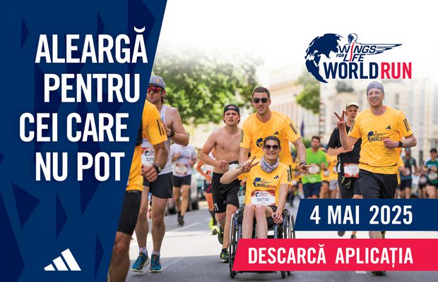 Aleargă pentru cei care nu pot, pe 4 mai, la Wings For Life World Run