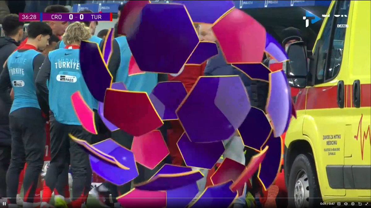 Selecționerul Turciei U21 s-a prăbușit în timpul meciului cu Croația U21