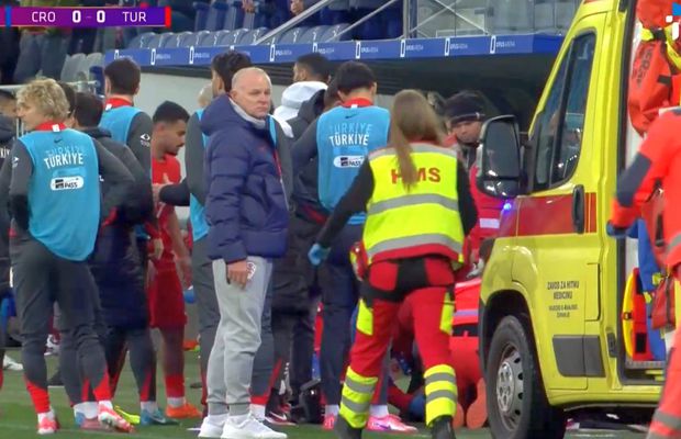 Imagini dramatice! Selecționerul Turciei U21 a leșinat imediat după decizia arbitrului, meci abandonat