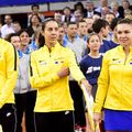 Mihaela Buzărnescu, flancată de Irina Begu și de Simona Halep la un meci de Fed Cup / foto: Imago Images