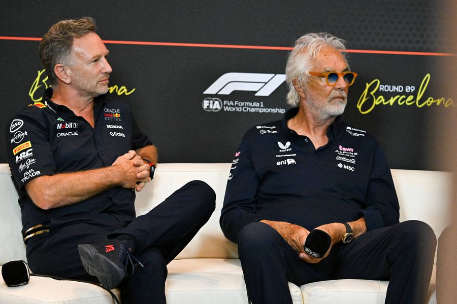 Christian Horner și Flavio Briatore. Foto: Imago Șeful Red Bull, întrebat direct dacă pleacă la Ferrari: „Asta este realitatea”
