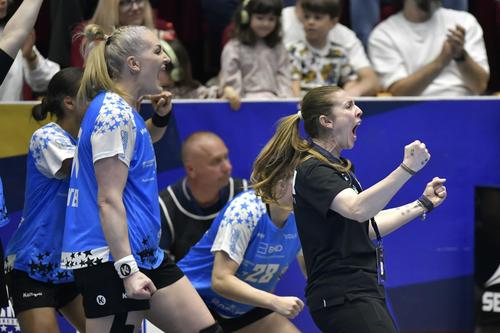 Pintea și Popovic, după victoria cu Esbjerg de la București / FOTO: Cristi Preda (GSP.ro)