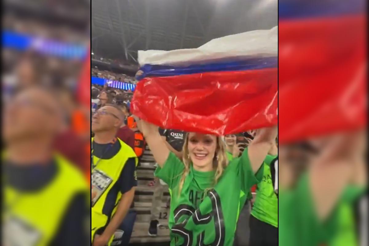 Soția fotbalistului a dus steagul Rusiei pe teren, la finala Ligii Campionilor