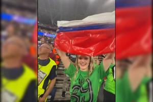 Soția fotbalistului a dus steagul Rusiei pe teren, la finala Ligii Campionilor