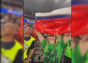 Soția fotbalistului a dus steagul Rusiei pe teren, la finala Ligii Campionilor