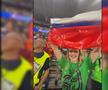 Marina, soția lui Safonov, a adus steagul Rusiei la finala Ligii Campionilor // foto: captură X @  The Sports Pulse