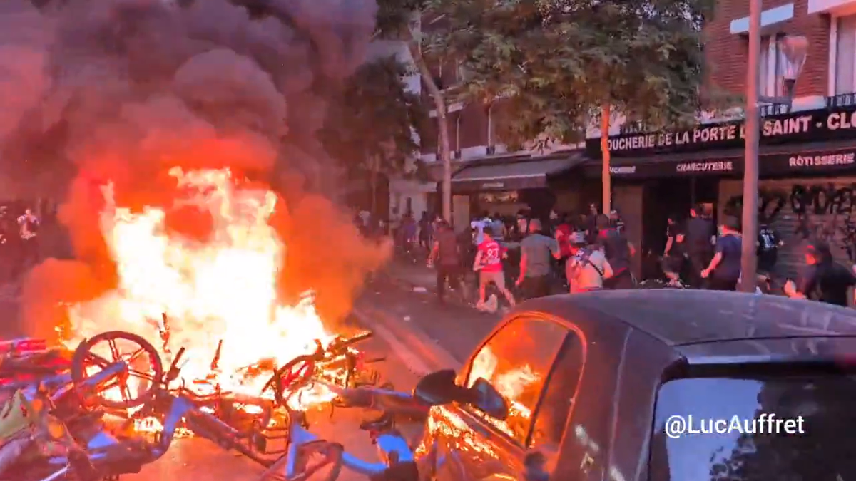 Scene de război în Franța, după finala Ligii » Au dat foc și s-au bătut cu forțele de ordine: 416 arestări!