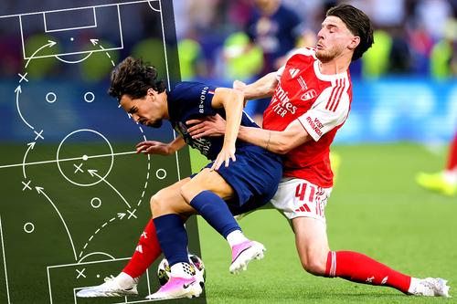 PSG s-a impus cu 2-1 (1-1, după 120 de minute de joc) în fața lui Arsenal, în finala Ligii Campionilor 2025-2026. Fotomontaj: Diana Vasilescu, GSP
