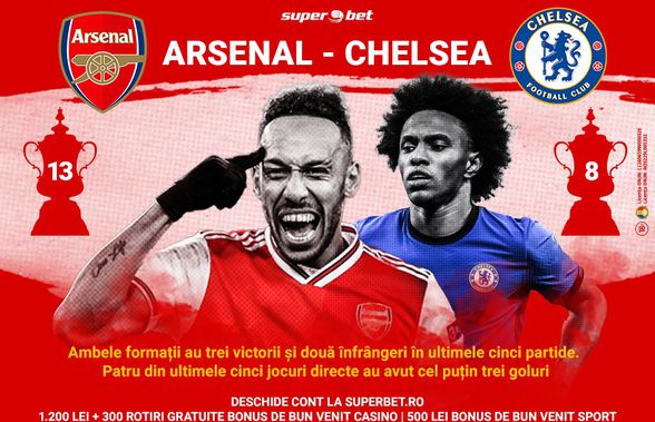 Super Derby în finala FA Cup! Arsenal și Chelsea se întâlnesc din nou ultimul act, după o pauză de 3 ani