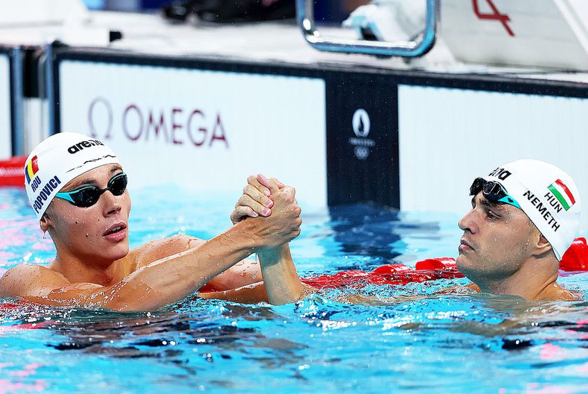 Nandor Nemeth, alături de David Popovici // foto: Guliver/gettyimages