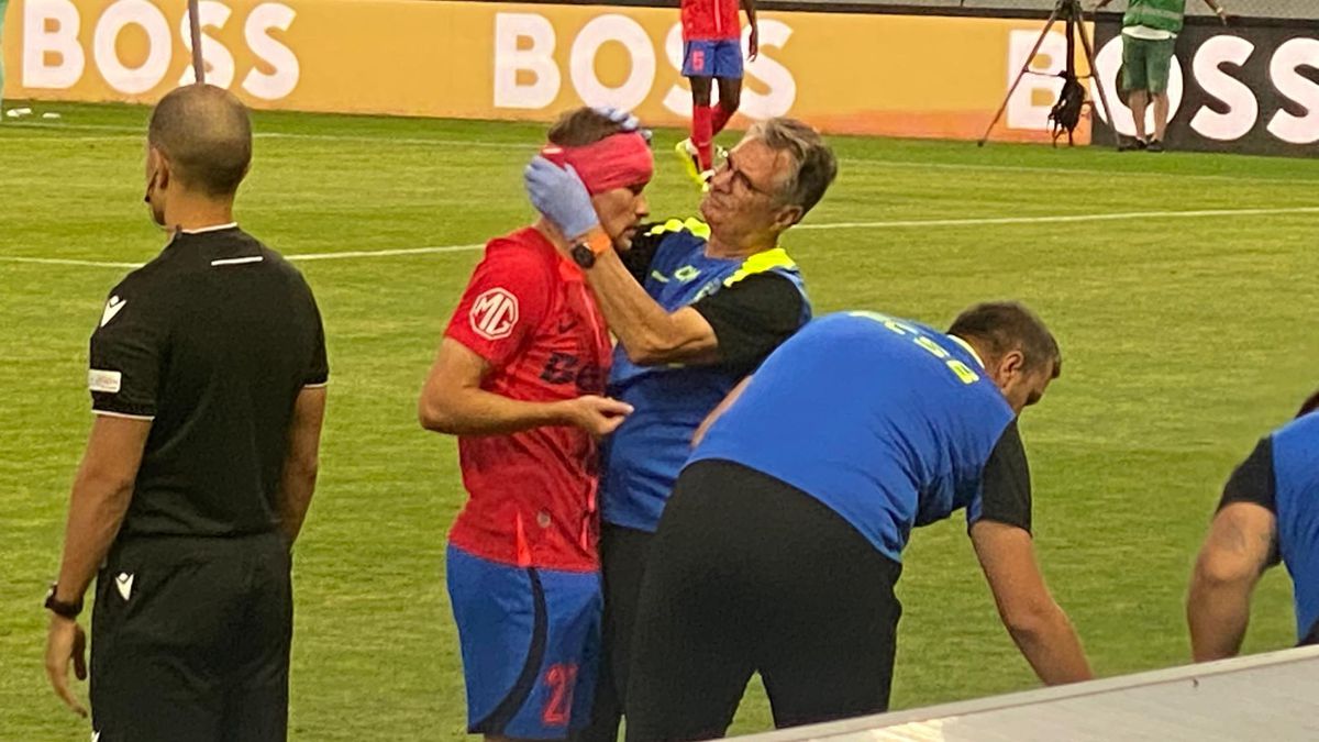 Darius Olaru, umplut de sânge la Budapesta, după o ciocnire violentă