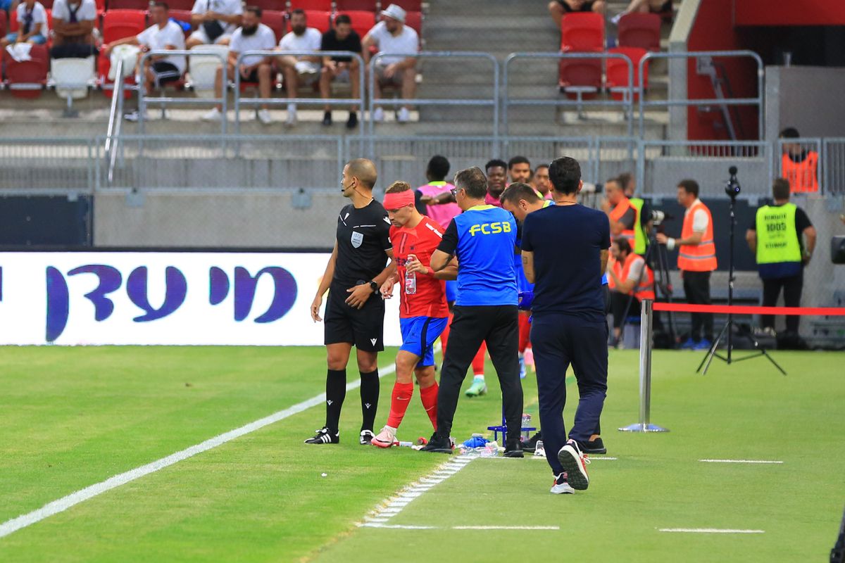 Darius Olaru, cu arcada spartă în Maccabi - FCSB