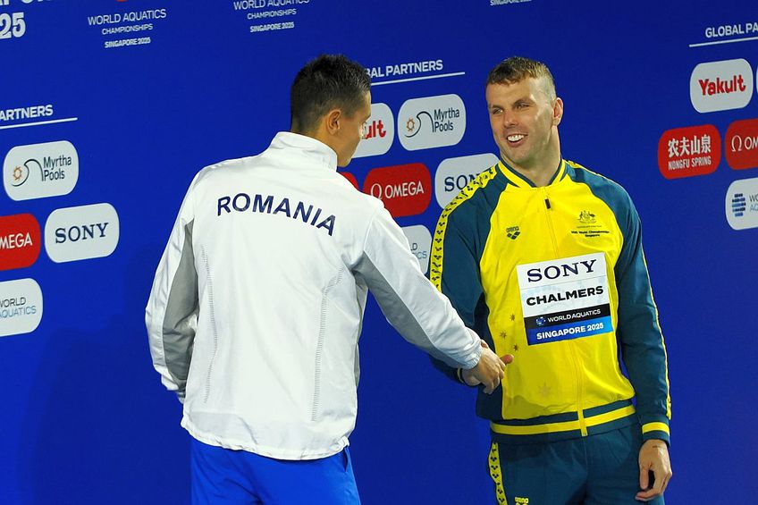David Popovici, alături de Kyle Chalmers // foto: Roxana Fleșeru (GSP), din Singapore