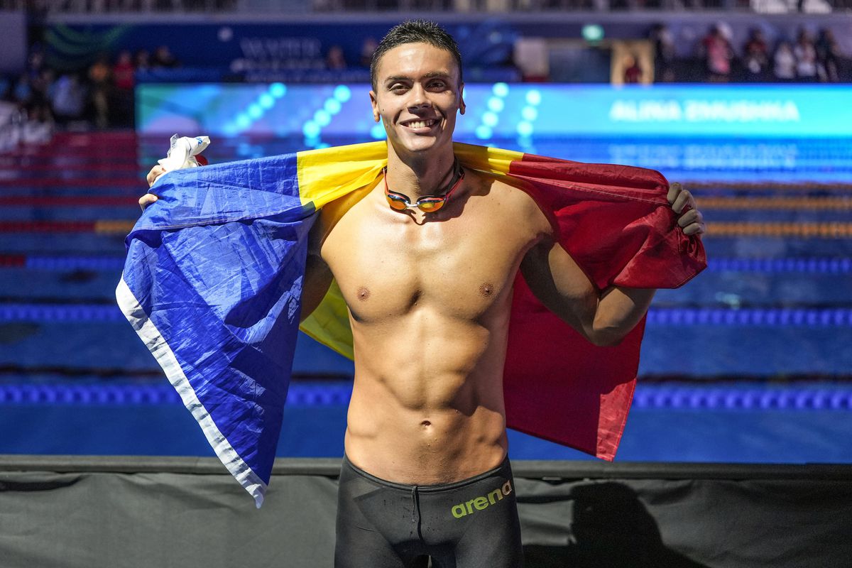 David Popovici, la câteva minute după aurul de la 100 de metri liber: „Foarte bine că nu am bătut recordul mondial!”