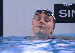 A scăpat o înjurătură pe live, imediat după recordul stabilit la Mondialele din Singapore » Vânează performanța imposibilă a lui Phelps