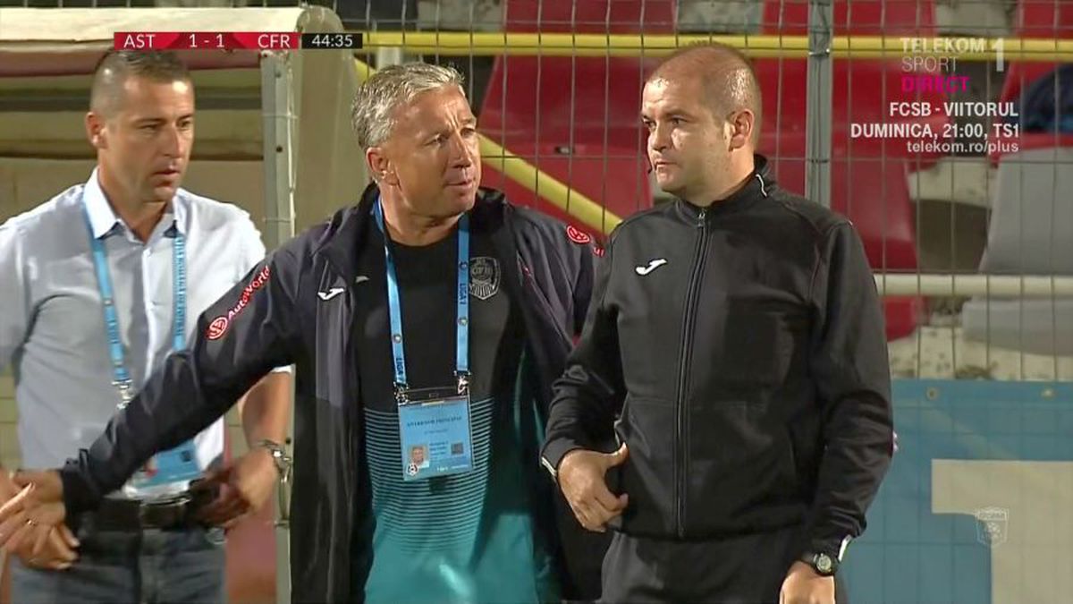ASTRA - CFR CLUJ // FOTO Dan Petrescu, derapaj grosolan » L-a înjurat pe Sebastian Colțescu și a fost eliminat: „Du-te în p**a mea! Ce face jegul ăla?!”