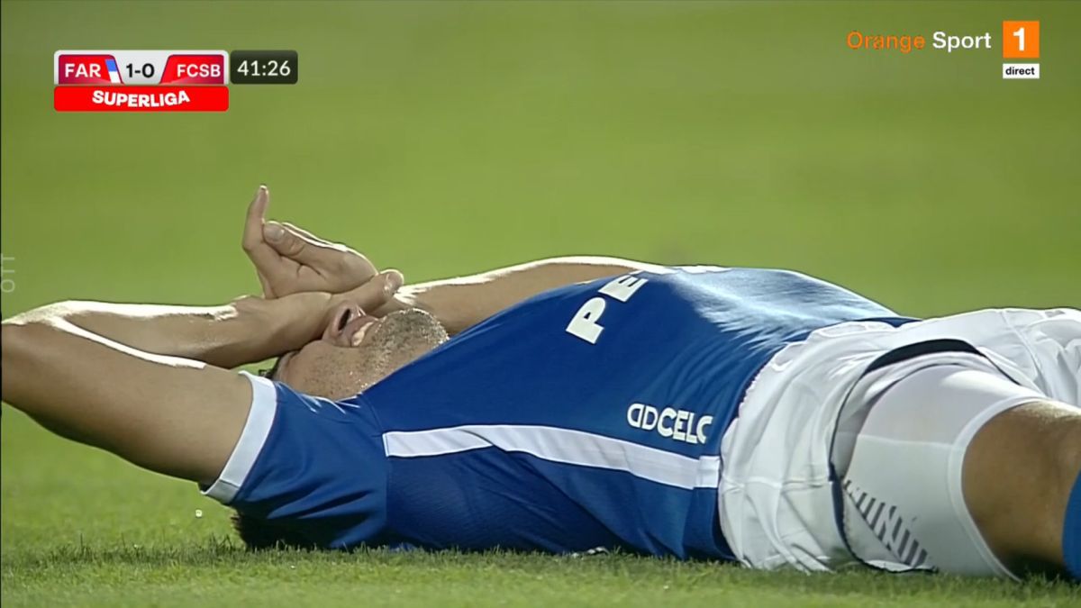 A urlat de durere! Accidentare urâtă în Farul - FCSB » A ieșit cu targa de pe teren și a izbucnit în lacrimi