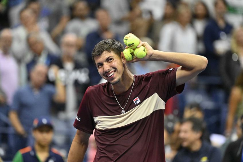 Alexei Popyrin după victoria asupra lui Novak Djokovic Foto: Imago