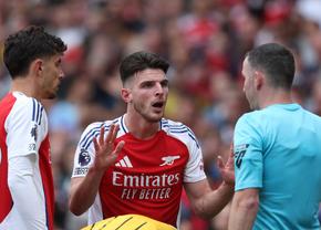Arsenal - Brighton, remiză în deschiderea etapei #3 din Premier League » Declan Rice, eliminare stupidă în debutul reprizei secunde