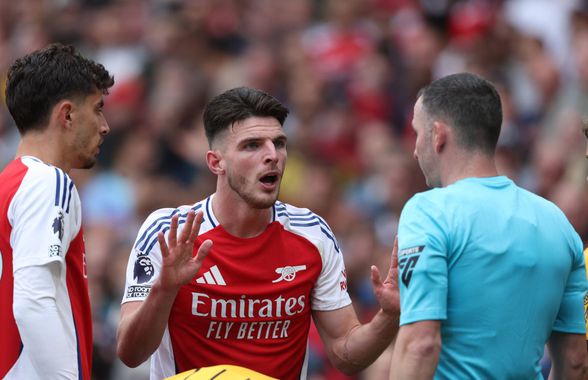 Arsenal - Brighton, remiză în deschiderea etapei #3 din Premier League » Declan Rice, eliminare stupidă în debutul reprizei secunde