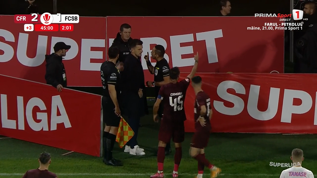 Cristi Balaj a luat cartonașul roșu în CFR Cluj - FCSB » Motivul pentru care a fost eliminat