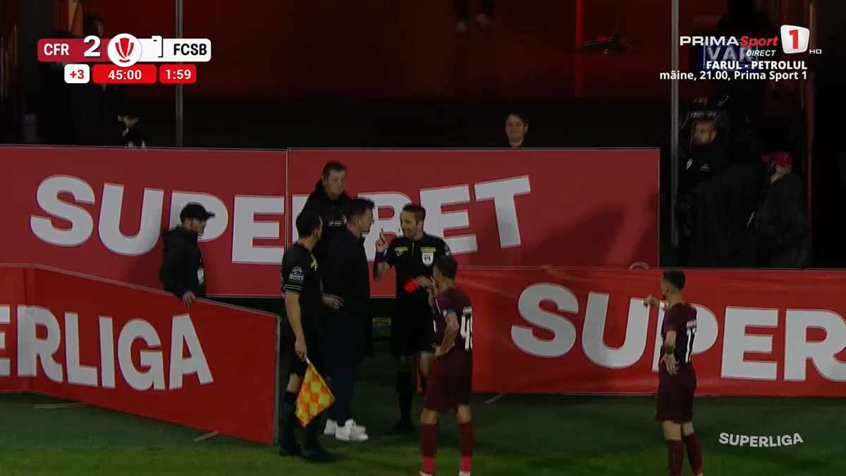 Cristi Balaj a luat cartonașul roșu în CFR Cluj - FCSB » Motivul pentru care a fost eliminat