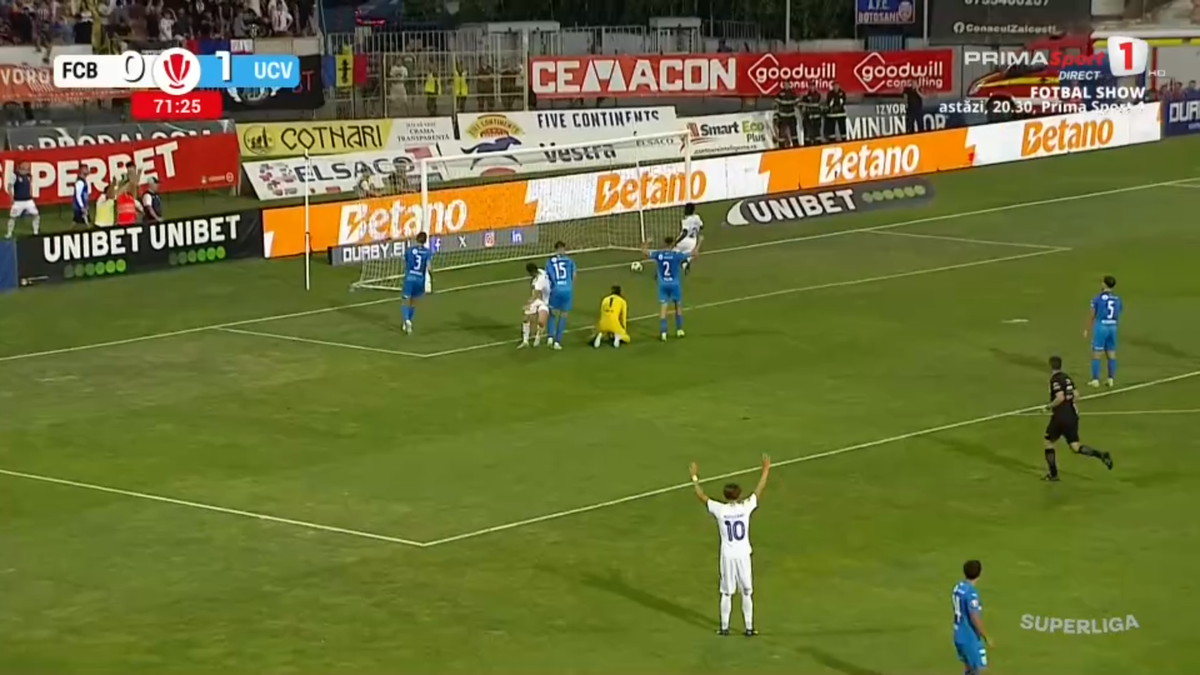 Gol Hervin Ogenda în FC Botoșani - Universitatea Craiova