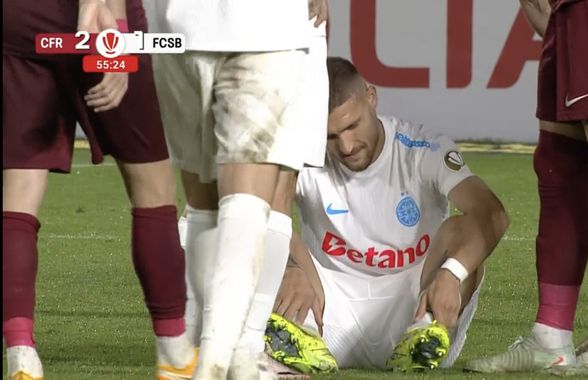 Daniel Bîrligea s-a accidentat în CFR Cluj - FCSB