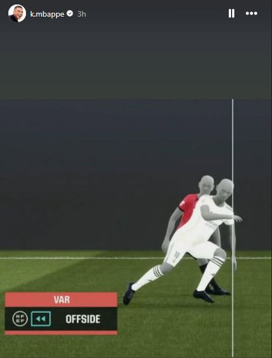 Mbappe contestă VAR-ul, după ce Real Madrid a avut TREI goluri anulate! Imaginea postată de francez