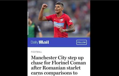 FCSB // Florinel Coman, pe lista lui Manchester City! » Daily Mail titrează: „Discuțiile s-au intensificat”