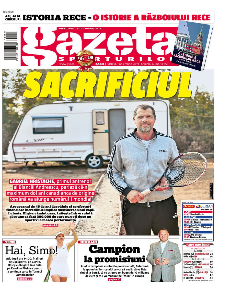 Azi în Gazetă // SACRIFICIUL » Gabriel Hristache, primul antrenor al Biancăi Andreescu, și-a vândut casa și trăiește în rulotă pentru a-și ține copiii la tenis: „Din 10 meciuri cu Halep, Bianca ar câștiga 7!”
