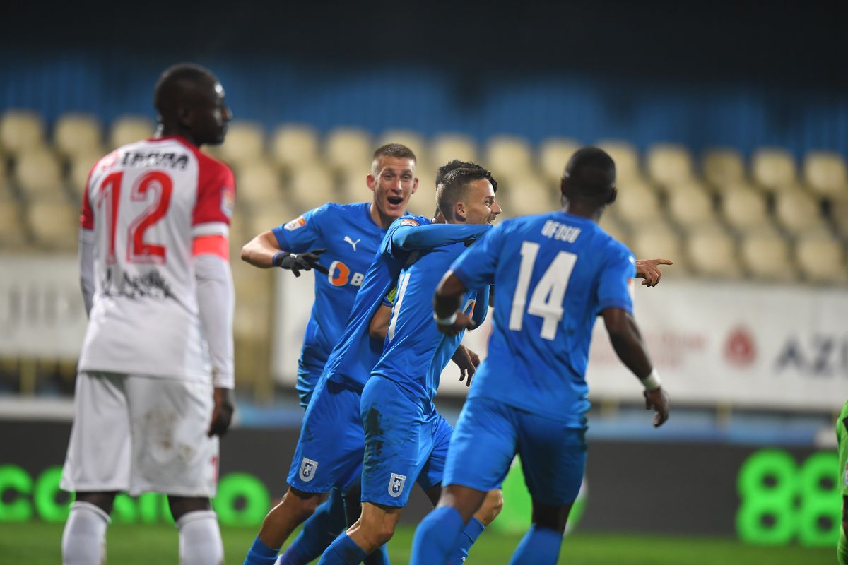 Penalty contestat de Craiova în meciul cu Hermannstadt! Marcel Bîrsan nu a stat pe gânduri