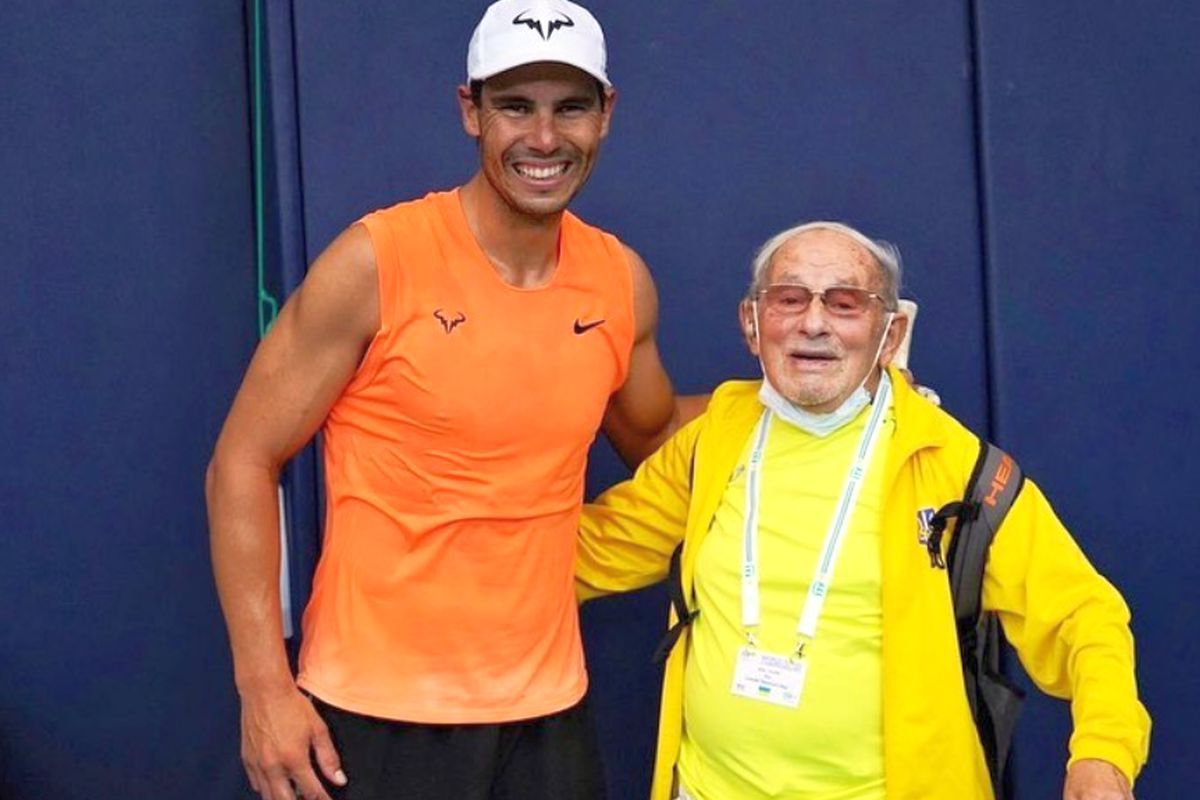 Rafael Nadal - Leonid Stanislavskyi (97 de ani). „Meci” inedit: cel mai vârstnic jucător activ a vizitat academia spaniolului