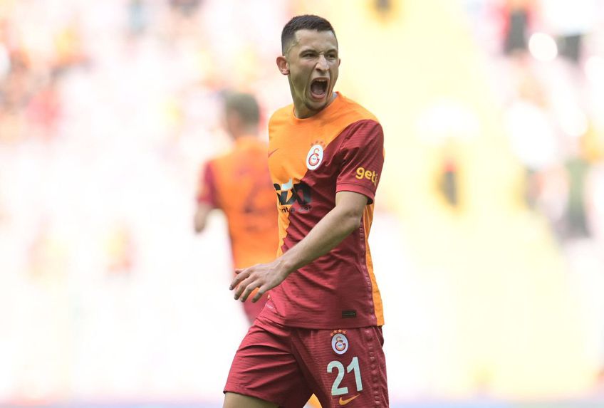 Olimpiu Moruțan (22 de ani, mijlocaș ofensiv) a marcat în prelungirile primei reprize din Galatasaray - Gaziantep.