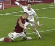 CFR Cluj acuză că Marko Dugandzic a simulat la faza care a dus la al doilea penalty al alb-vișiniilor // foto: captură DigiSport