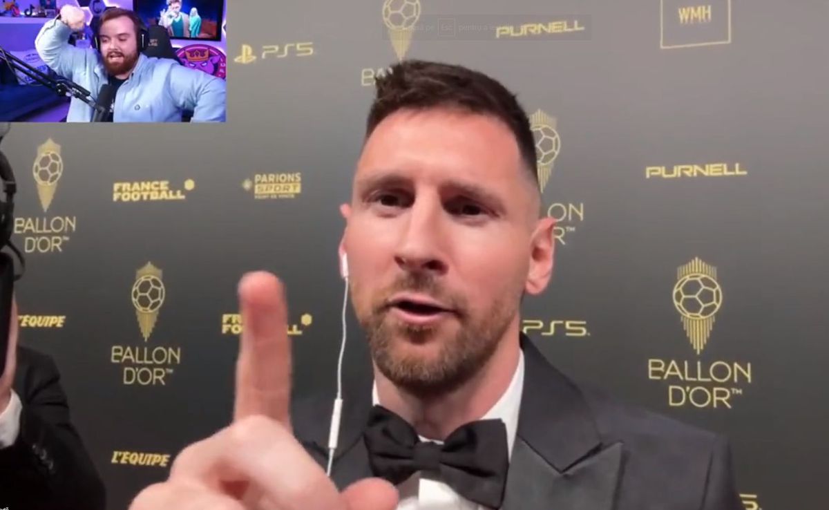 Lionel Messi, dialog spectaculos cu Ibai Llanos la gala Balonului de Aur 2023