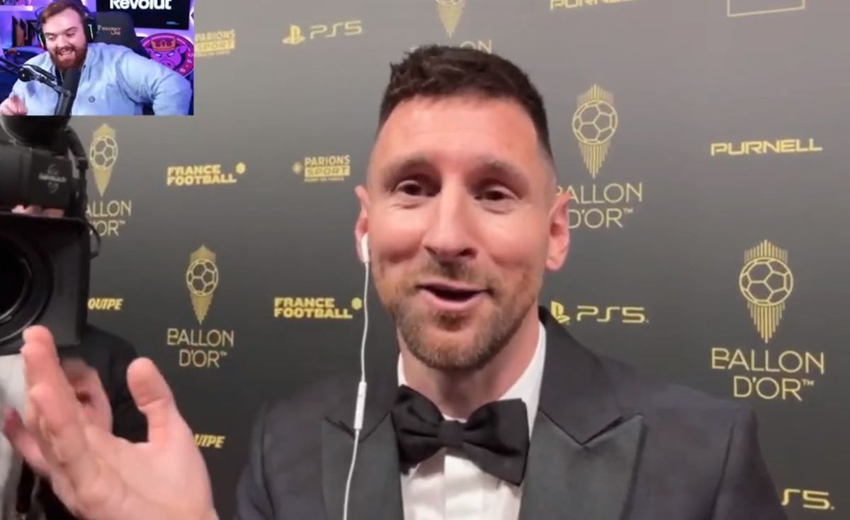 Lionel Messi, dialog spectaculos cu Ibai Llanos la gala Balonului de Aur 2023