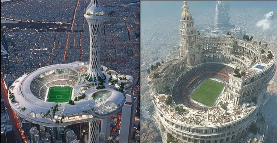 Farsa anului! 50 de milioane de oameni s-au păcălit cu stadionul suspendat » Imagini SF: cum ar fi arătat arena făcută cu inteligența artificială