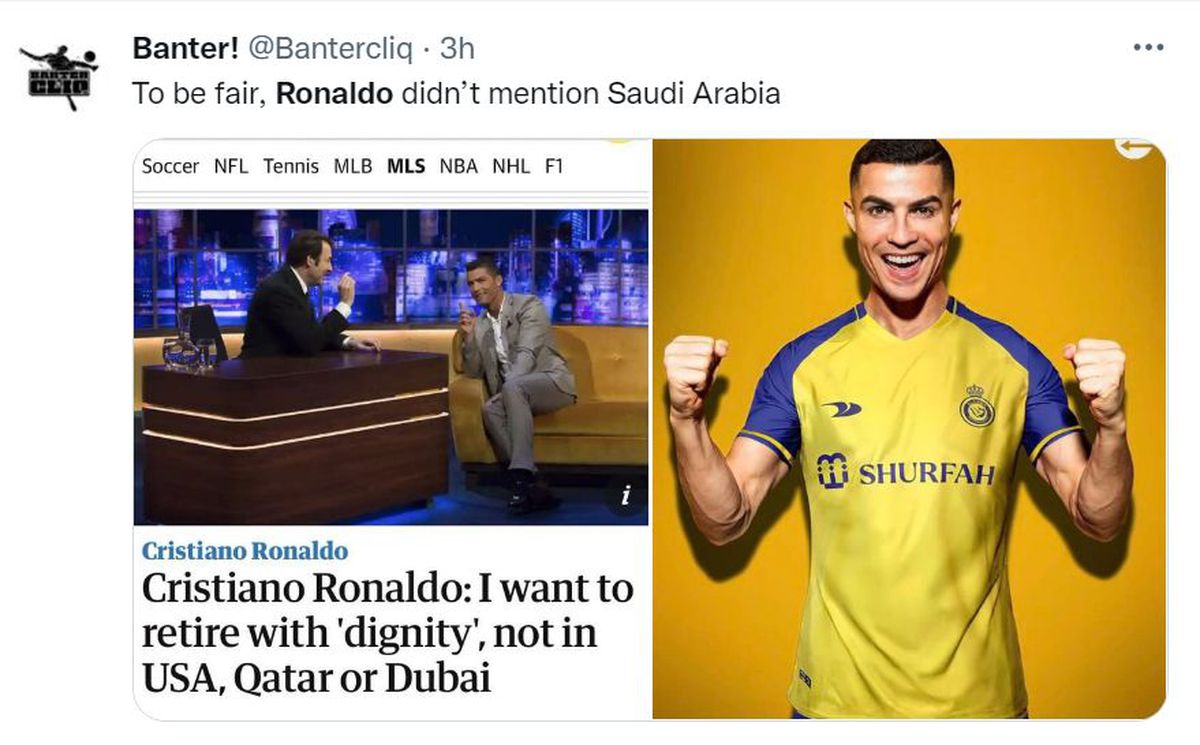 Internetul a „explodat”! Cele mai tari glume și meme-uri după transferul lui Cristiano Ronaldo la Al-Nassr