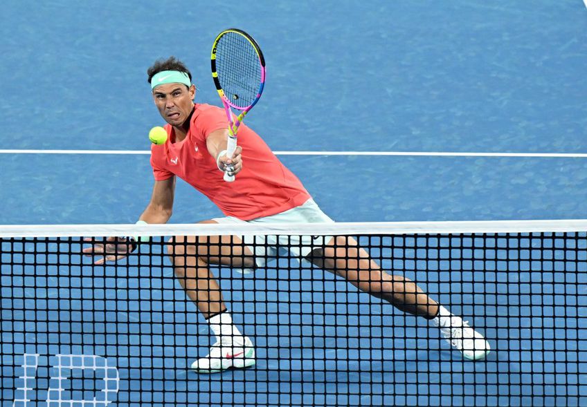 Rafael Nadal în acțiune la Brisbane Foto Imago